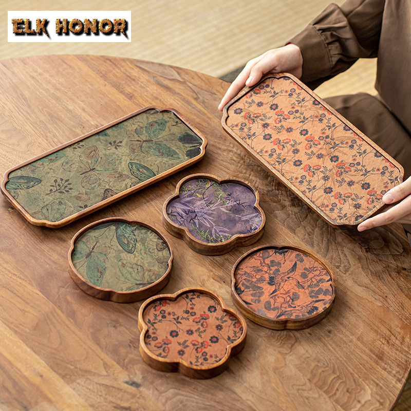 Retro Walnut Solid Wood Pot Be - Wooden Serving Tray 评论和价格