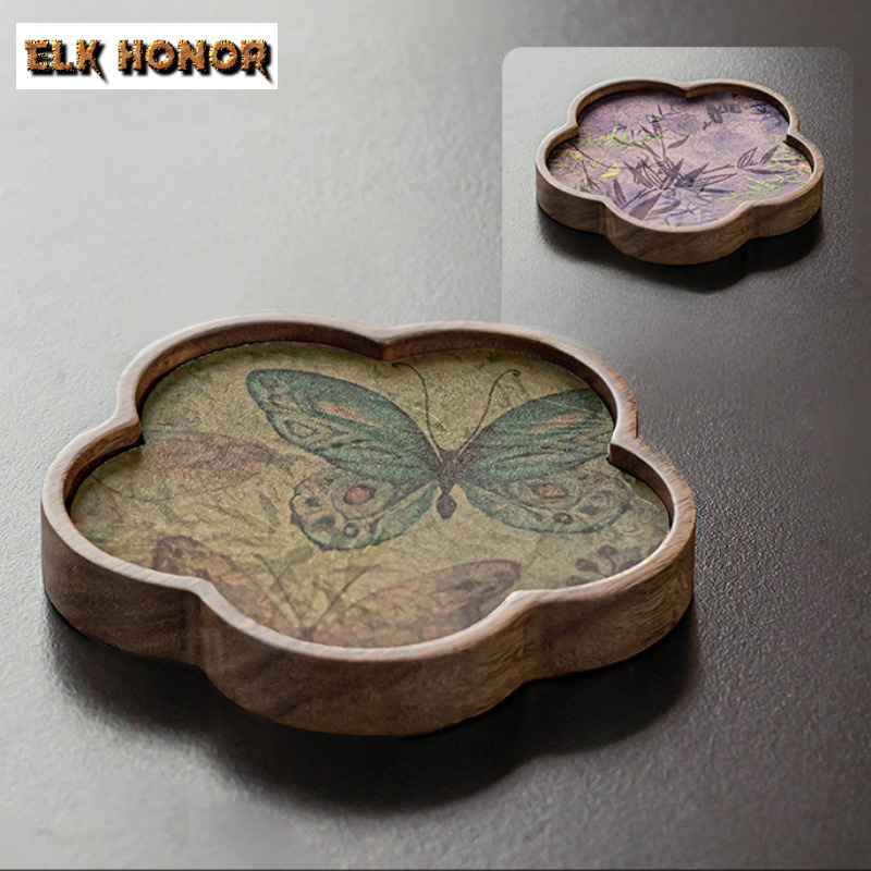 Retro Walnut Solid Wood Pot Be - Wooden Serving Tray 评论和价格