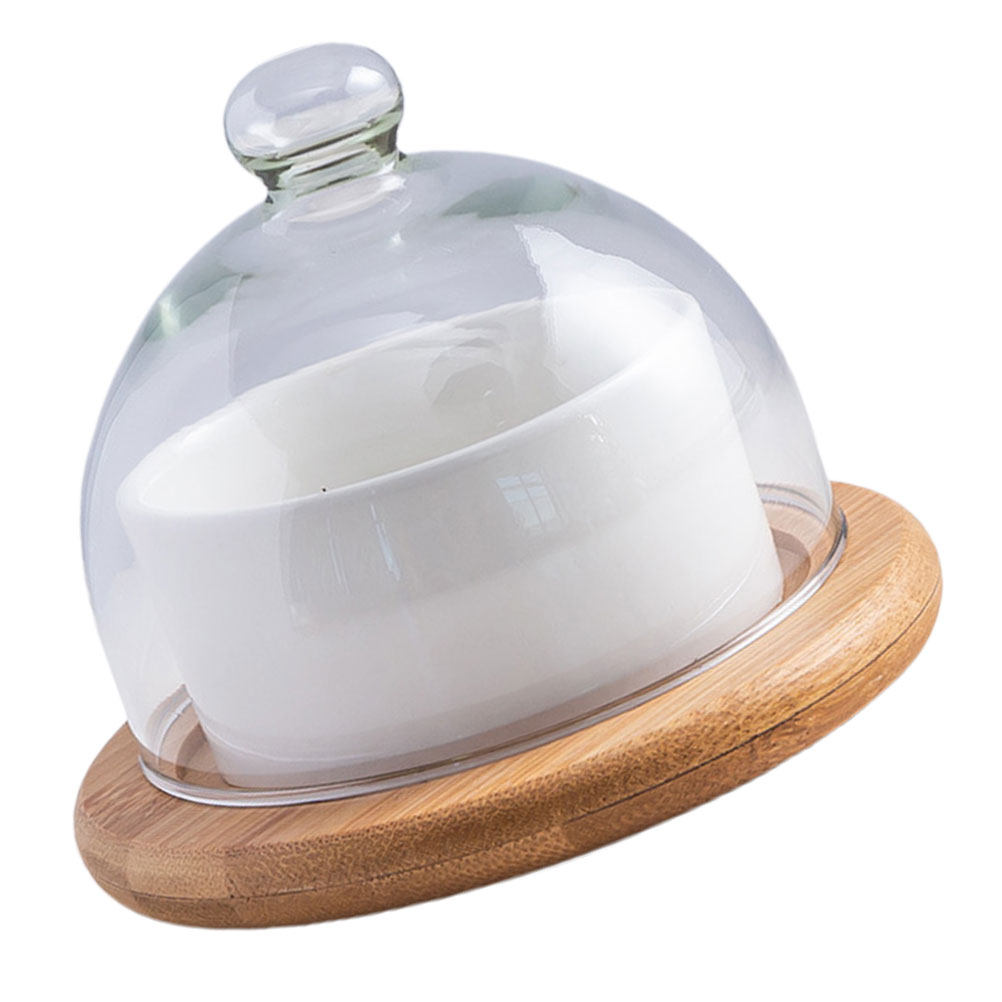 Ceramic Salad Bowl Set with Cl - Wooden Serving Tray 评论和价格