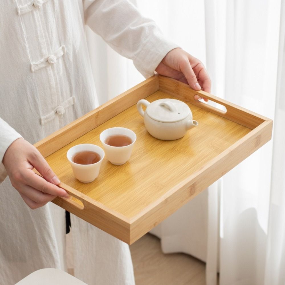 Decorate Tray Rectangular Bamb - Wooden Serving Tray 评论和价格