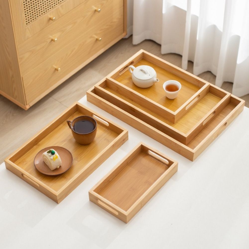 Decorate Tray Rectangular Bamb - Wooden Serving Tray 评论和价格