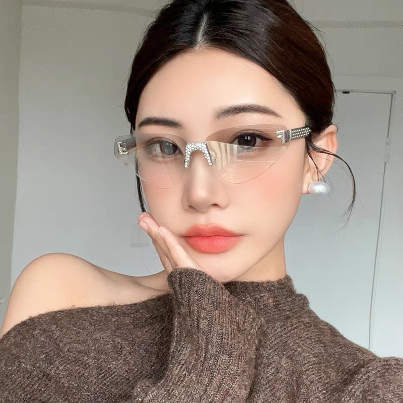 Women's Sexy Cat Eye Rimless R - Luxury Zone 评论和价格