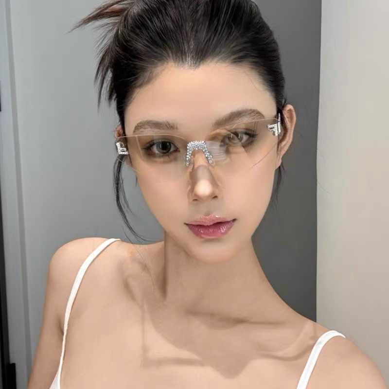 Women's Sexy Cat Eye Rimless R - Luxury Zone 评论和价格