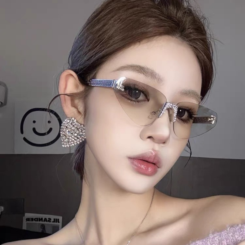 Women's Sexy Cat Eye Rimless R - Luxury Zone 评论和价格