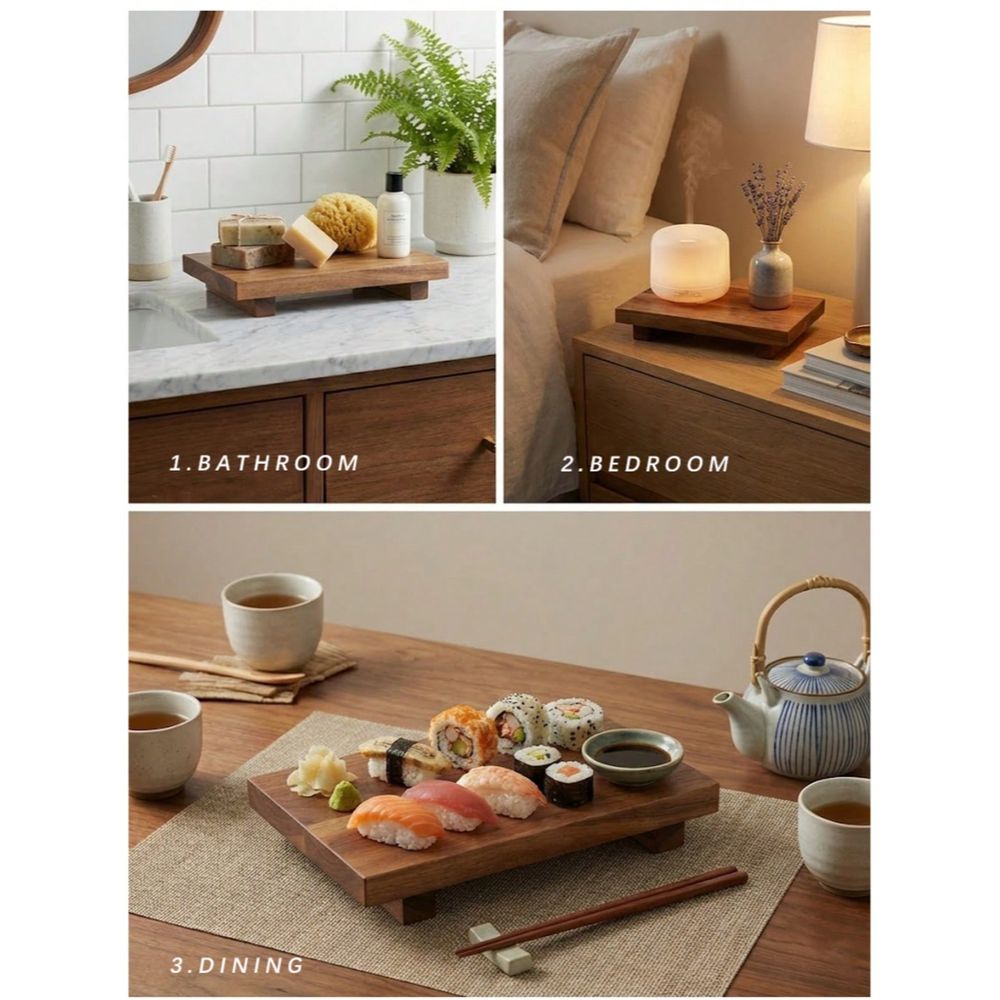 Pcs Set Twine Footed Wood Serv - Wooden Serving Tray 评论和价格