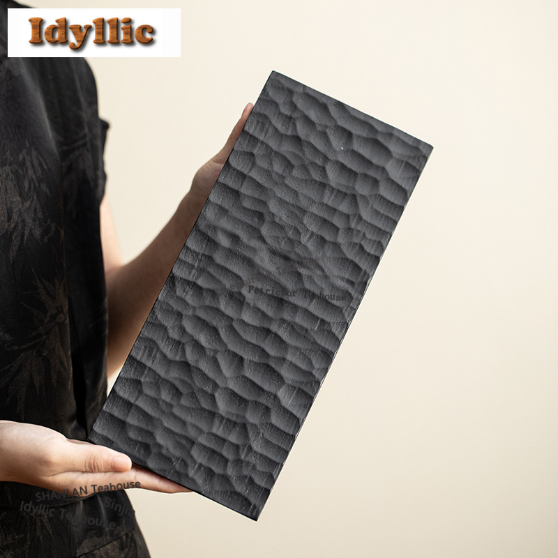 Walnut Wood Carbonized Tea Tra - Wooden Serving Tray 评论和价格